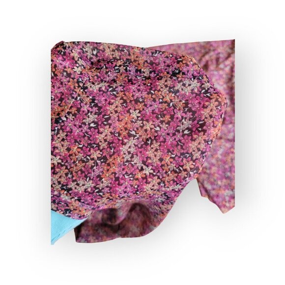 AFRM semi-sheer ditsy floral Mesh Maxidress in Burgundy/Fuchsia size L - Picture 6 of 8